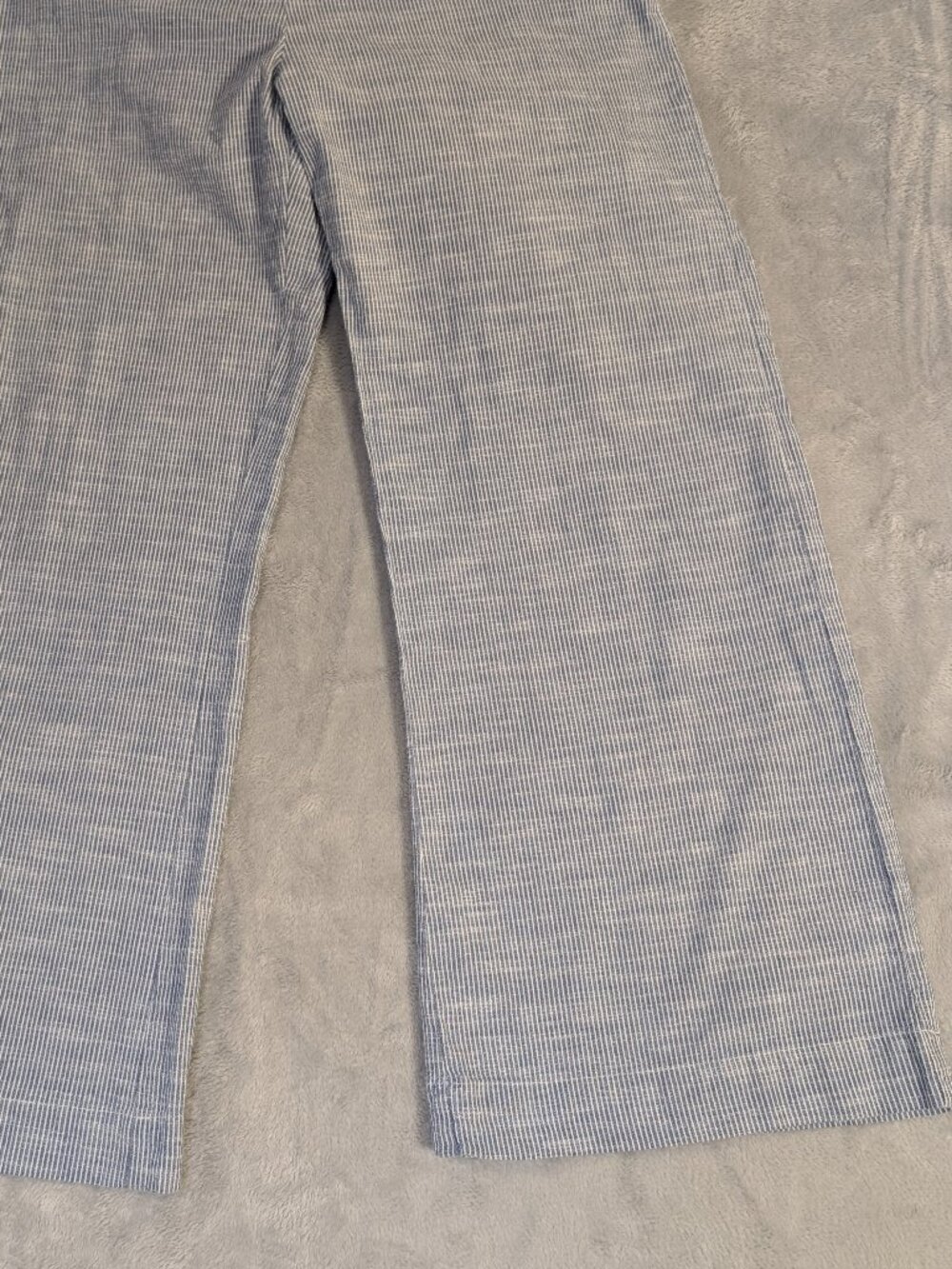 Japna L Blue & White Stripe Cotton Linen Look Wide Leg Jumpsuit Button Front - Picture 6 of 8